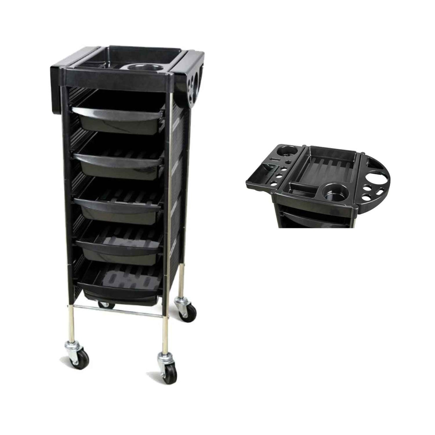 Arbeitswagen Coiffeur 5 Arbeitskästen, 90x36x36cm