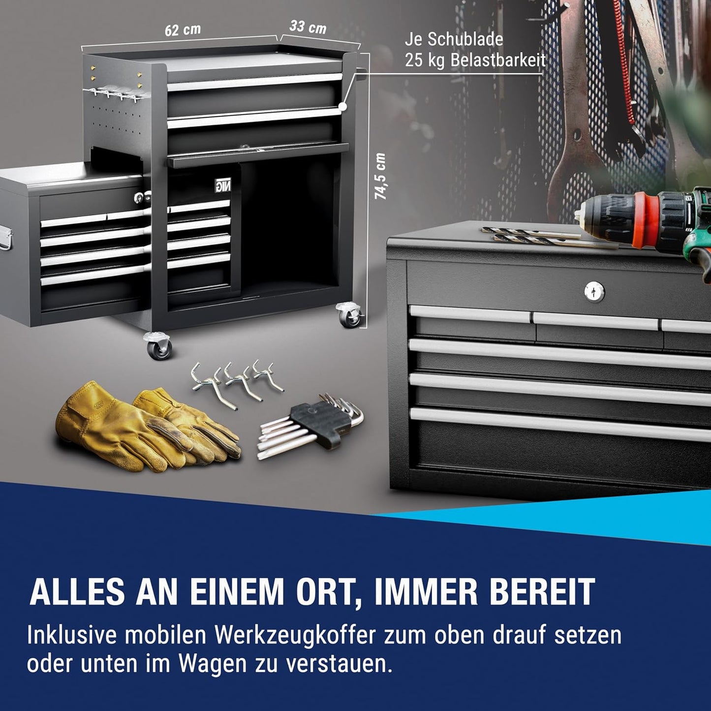 Barber-Werkzeugwaagen 8xSchubladen