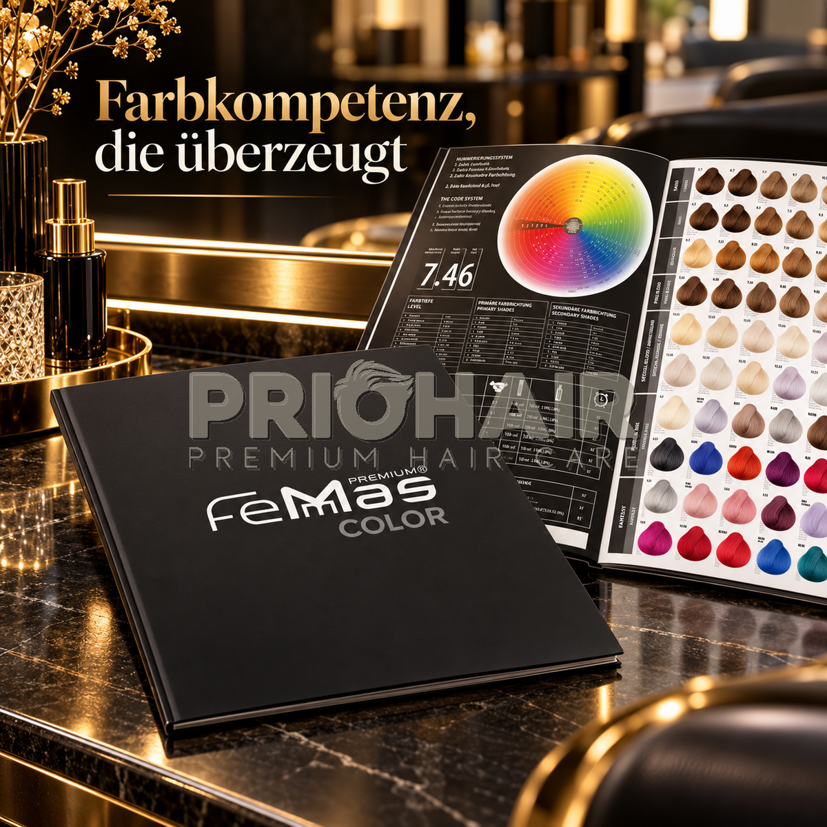 Farbkarte mit Echthaar 170 Farben