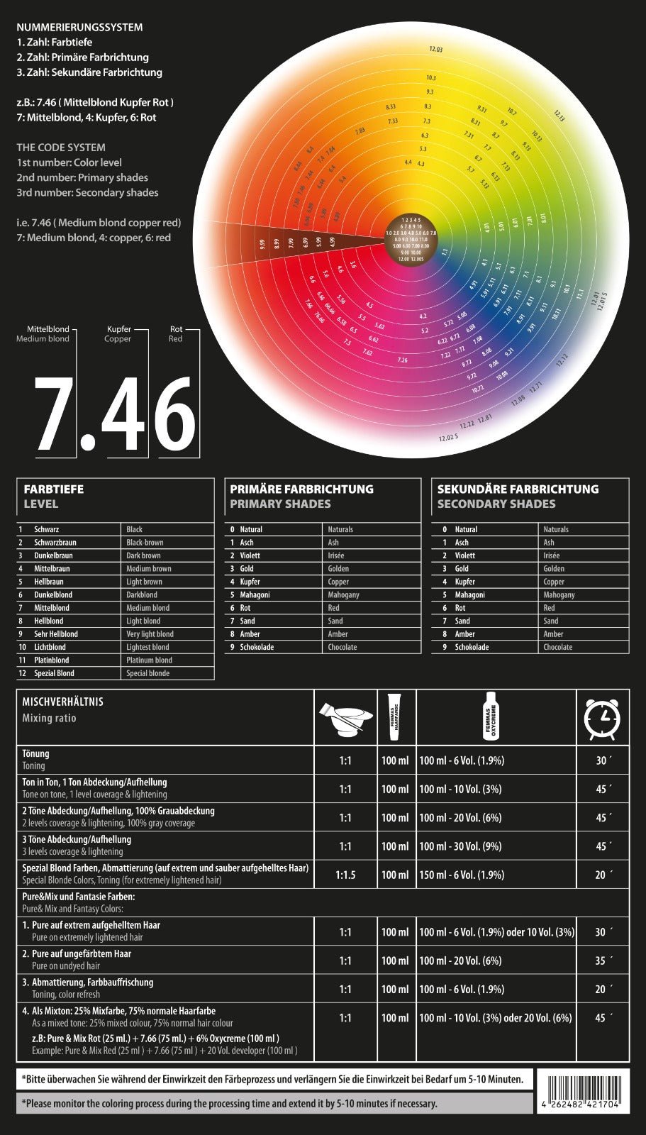 Farbkarte mit Echthaar 170 Farben
