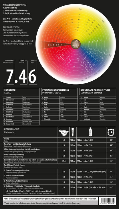 Farbkarte mit Echthaar 170 Farben