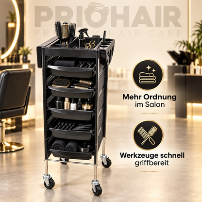 Arbeitswagen Coiffeur 5 Arbeitskästen, 90x36x36cm