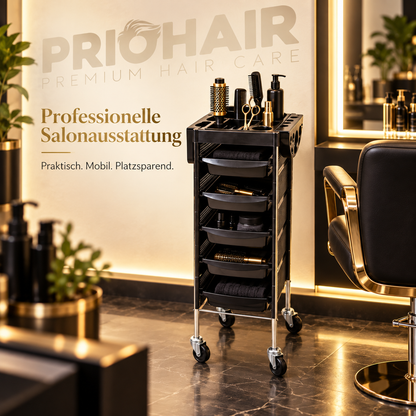 Arbeitswagen Coiffeur 5 Arbeitskästen, 90x36x36cm