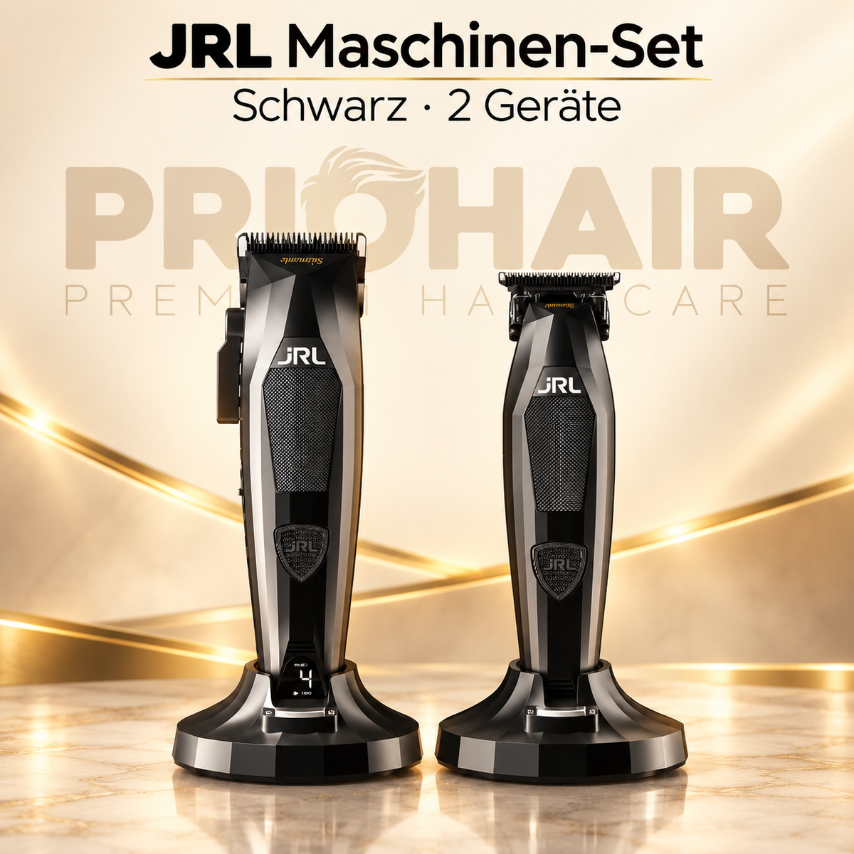 JRL Diamante Clipper & Trimmer Combo Set - Schwarz