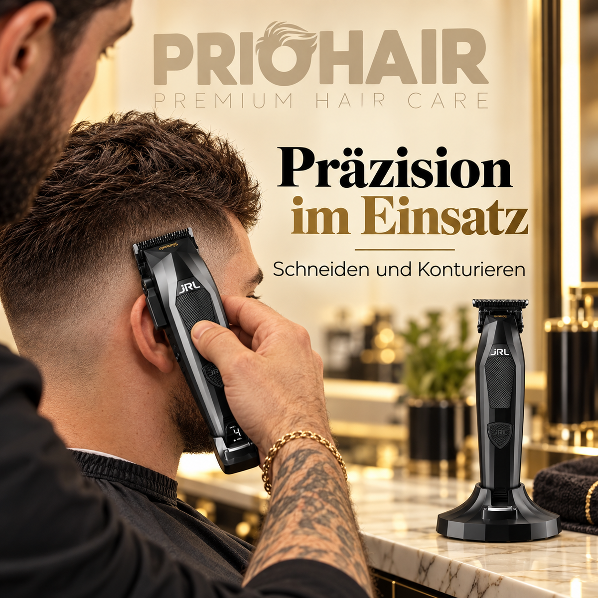 JRL Diamante Clipper & Trimmer Combo Set - Schwarz