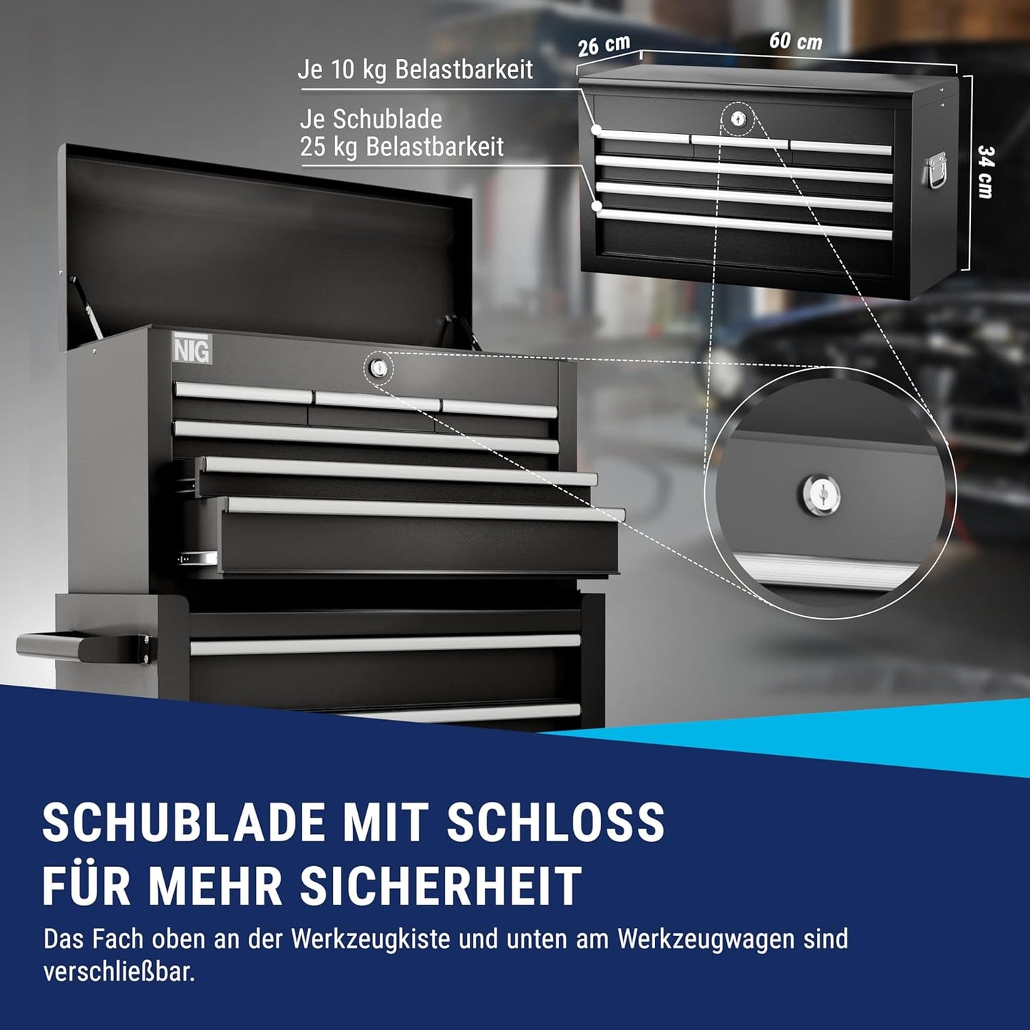Barber-Werkzeugwaagen 8xSchubladen