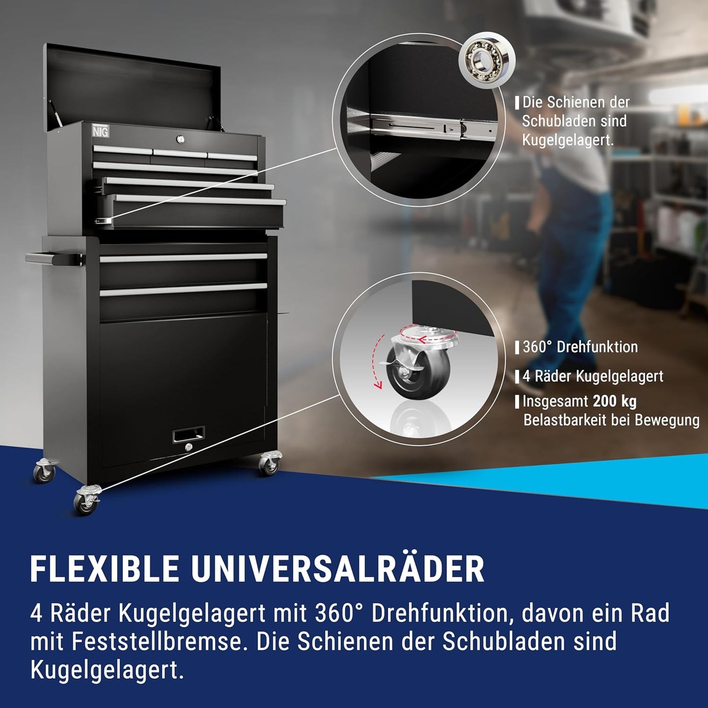 Barber-Werkzeugwaagen 8xSchubladen