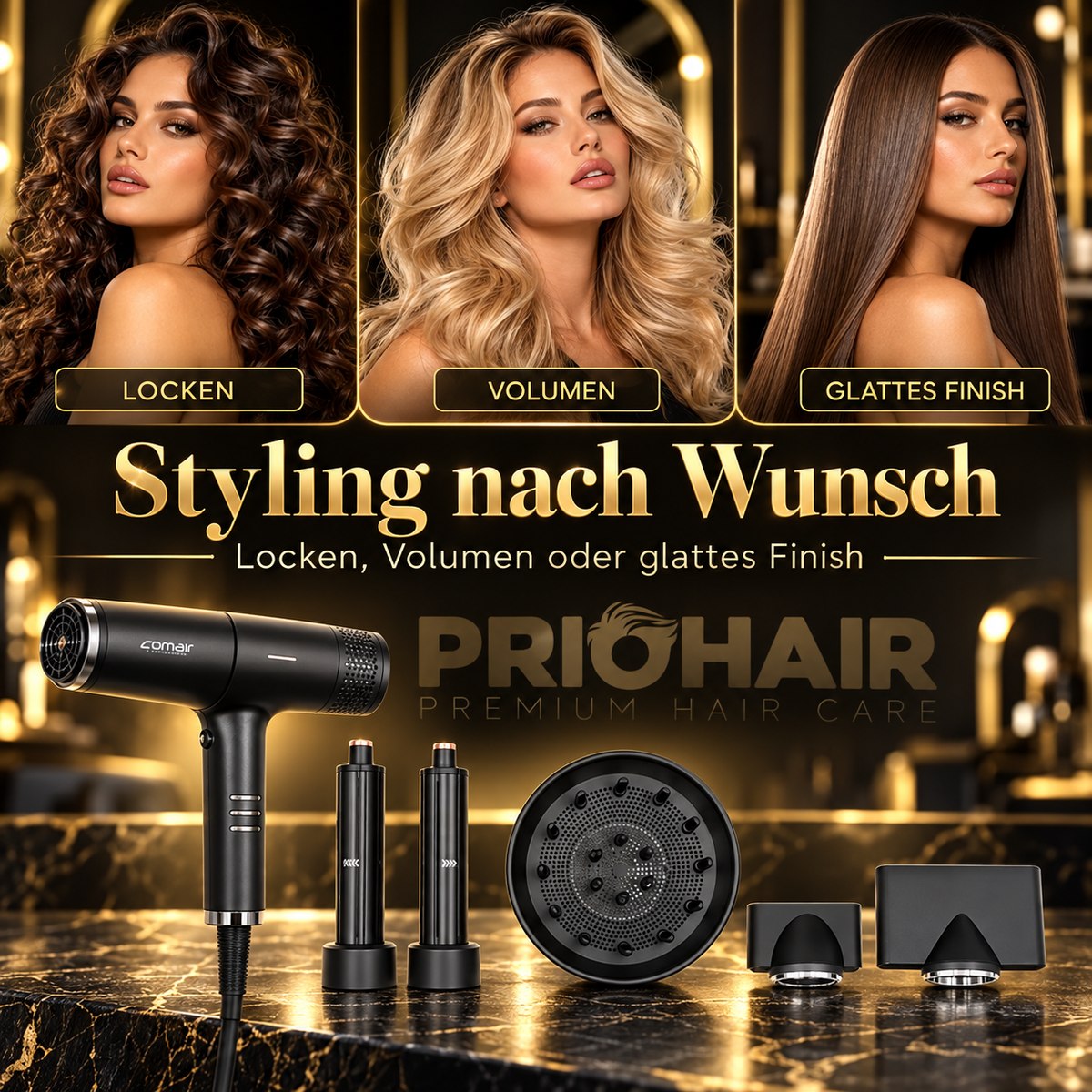 Haartrockner T Magnetic Ionic Set mit 5-Aufsätzen