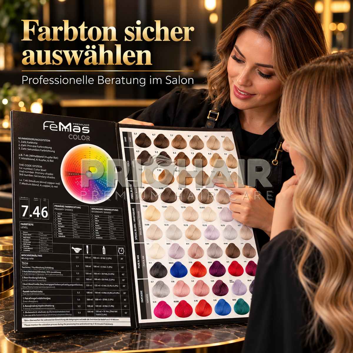 Farbkarte mit Echthaar 170 Farben