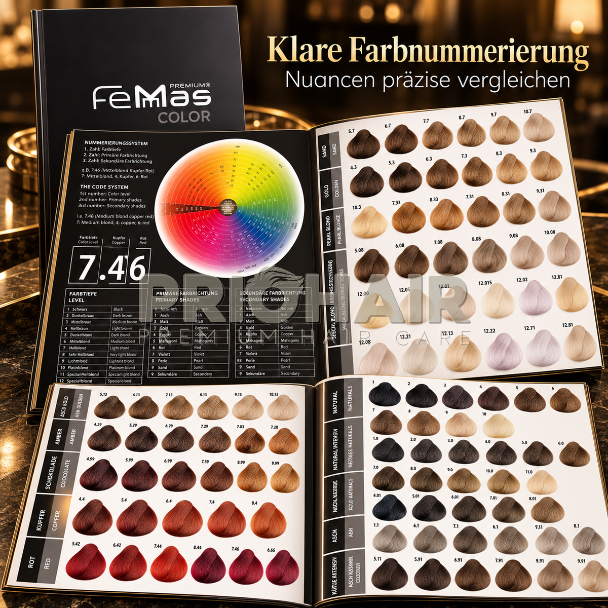 Farbkarte mit Echthaar 170 Farben