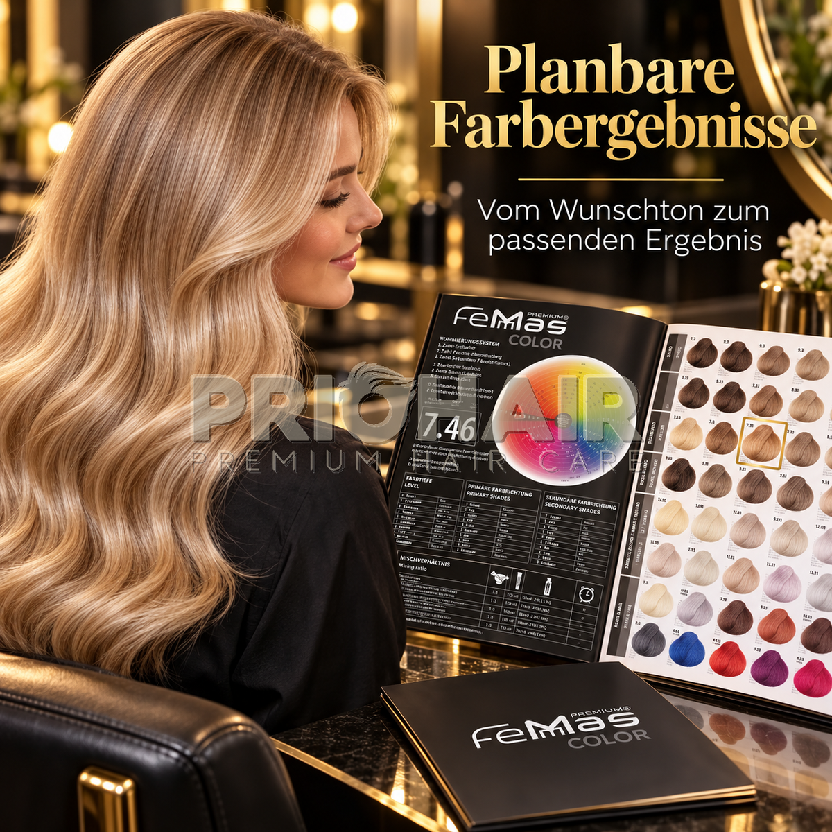 Farbkarte mit Echthaar 170 Farben