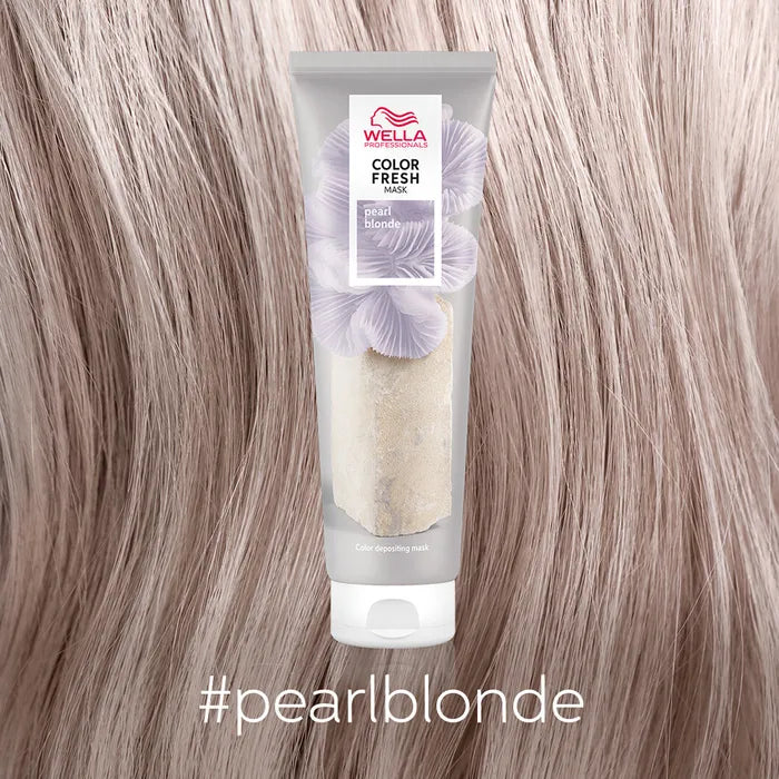 Wella Color Fresh Maske Pearl Blonde 150ml mit Ergebnis und Hashtag
