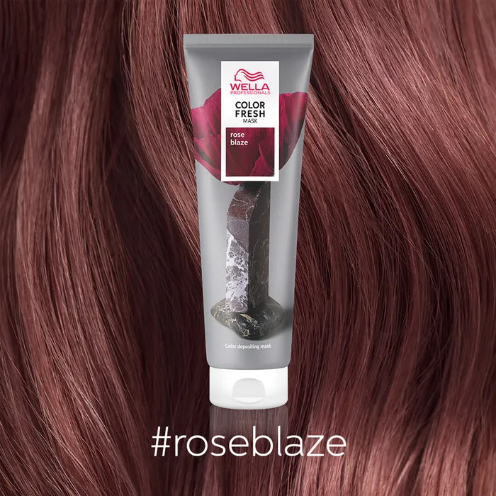 Wella Color Fresh Maske Rose Blaze 150ml mit Ergebnis und Hashtag