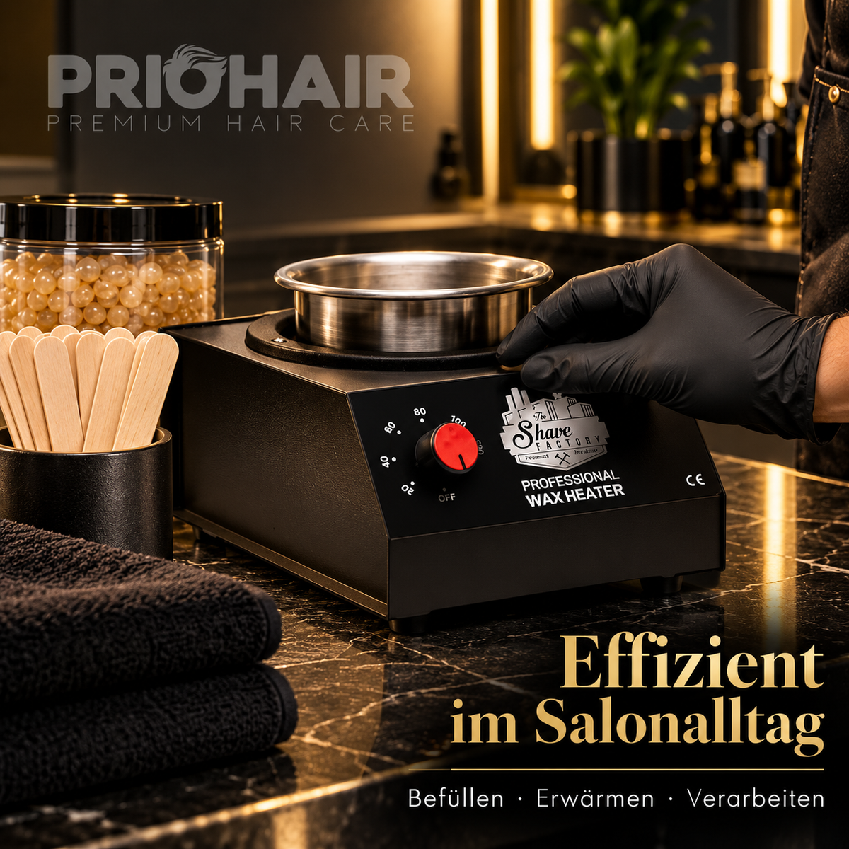 Heißwachsgerät Schwarz