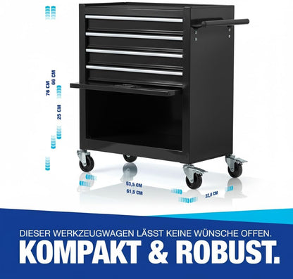 Barberwerkzeugwagen 4 Schubladen 1 Fach